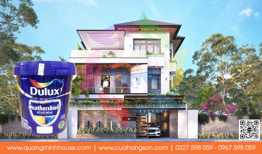 Sơn ngoại thất Dulux Weathershield Bề Mặt Bóng BJ9