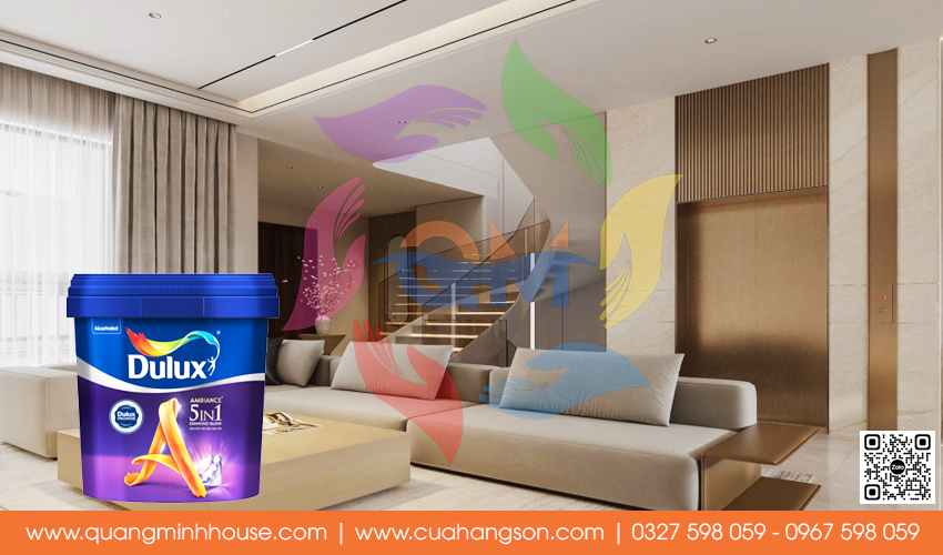 Sơn nội thất Dulux Ambiance 5in1 Pearl Glow 66AB