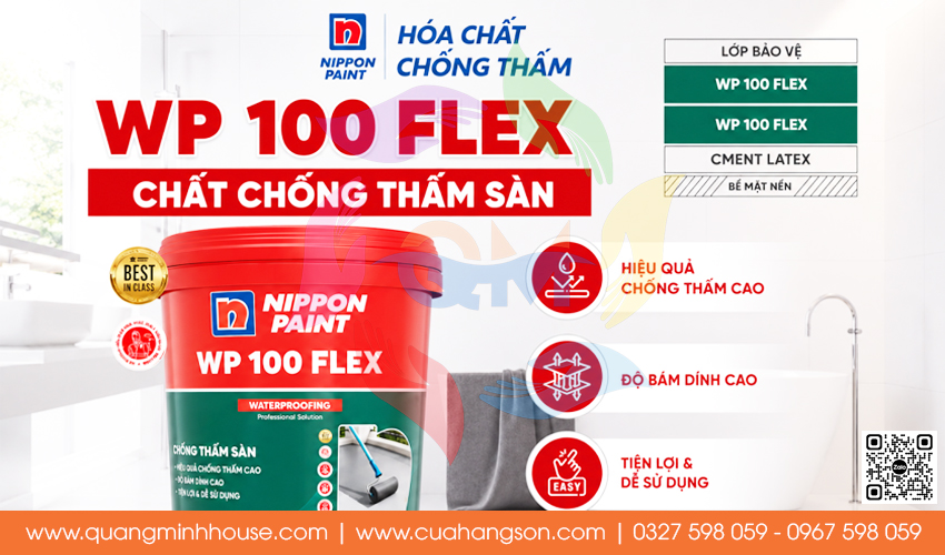 Sơn chống thấm pha xi măng Nippon WP 100 Flex